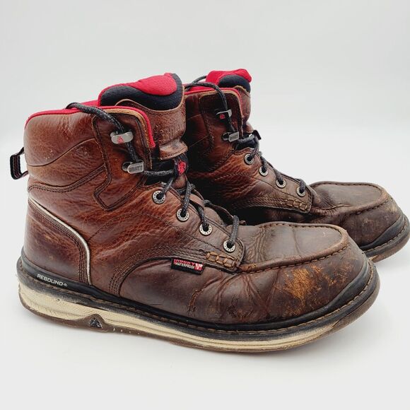 Rocky Mens Rams Horn Work Safety Boots Brown Composite Toe Waterproof 12 W main image 9